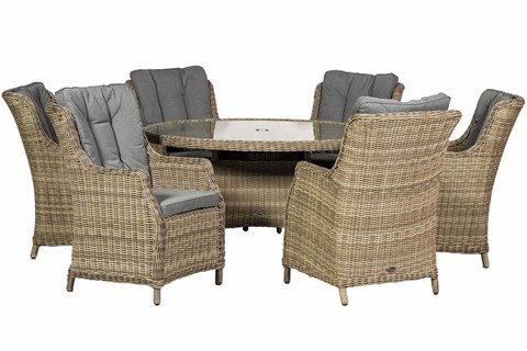 Wentworth High Back Dining Set - Six Seater 