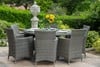 Paris Round Grey Rattan Carver Dining Set