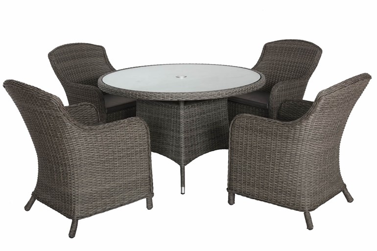 Paris Round Rattan Dining Set with Imperial Chairs