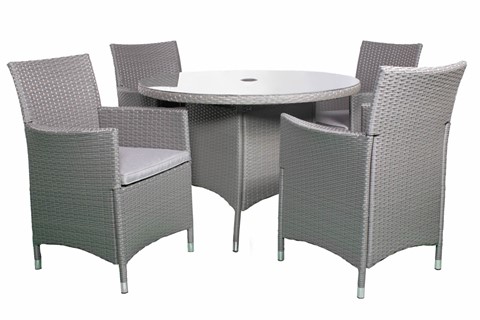 Nevada Grey Rattan 4 Seater Patio Set