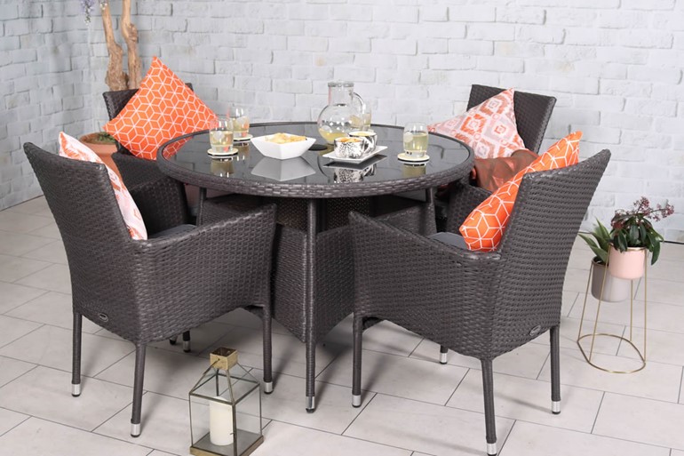 Malaga Grey Rattan Dining Set