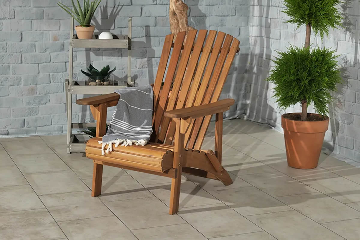 View Vermont Fixed Adirondack Acacia Hardwood Outside Garden Chair Weather Resistant Hardwood Easy Home Assembly Royalcraft information