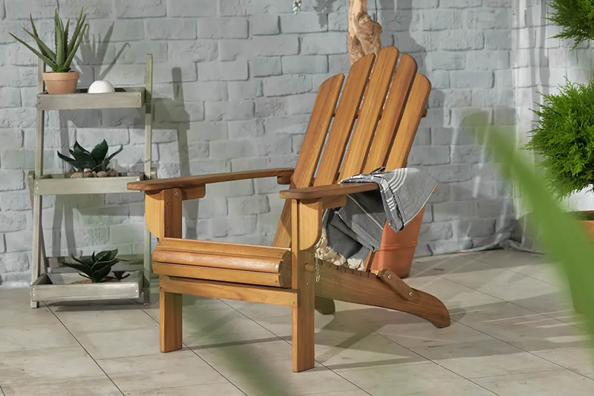 View Vermont Folding Adirondack Acacia Hardwood Garden Chair Weather Resistant Hardwood Frame Folds For Easy Storage Easy Assembly Royalcraft information
