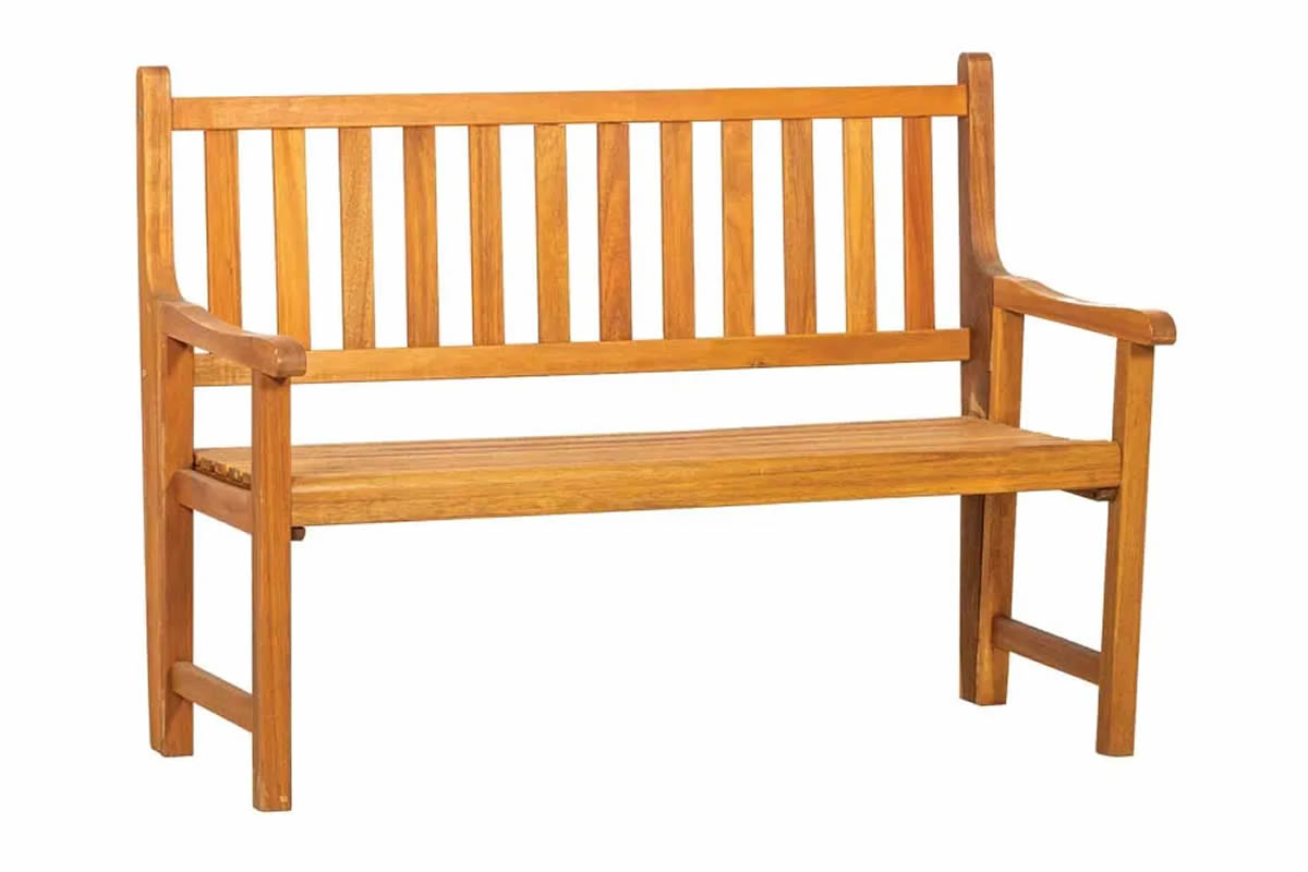 View St Andrews Two Seater Acacia Wood Slatted Wooden Folding Garden Bench Arms Fold For Easy Storage Slated Seat Back Enables Quick Drying information
