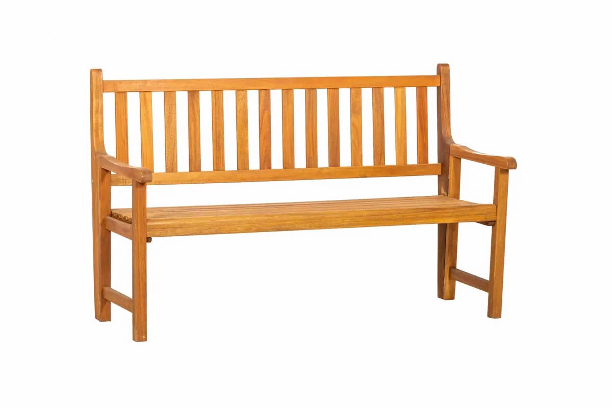 View St Andrews Three Seater Acacia Wood Slatted Wooden Folding Garden Bench Arms Fold For Easy Storage Slated Seat Back Enables Quick Drying information