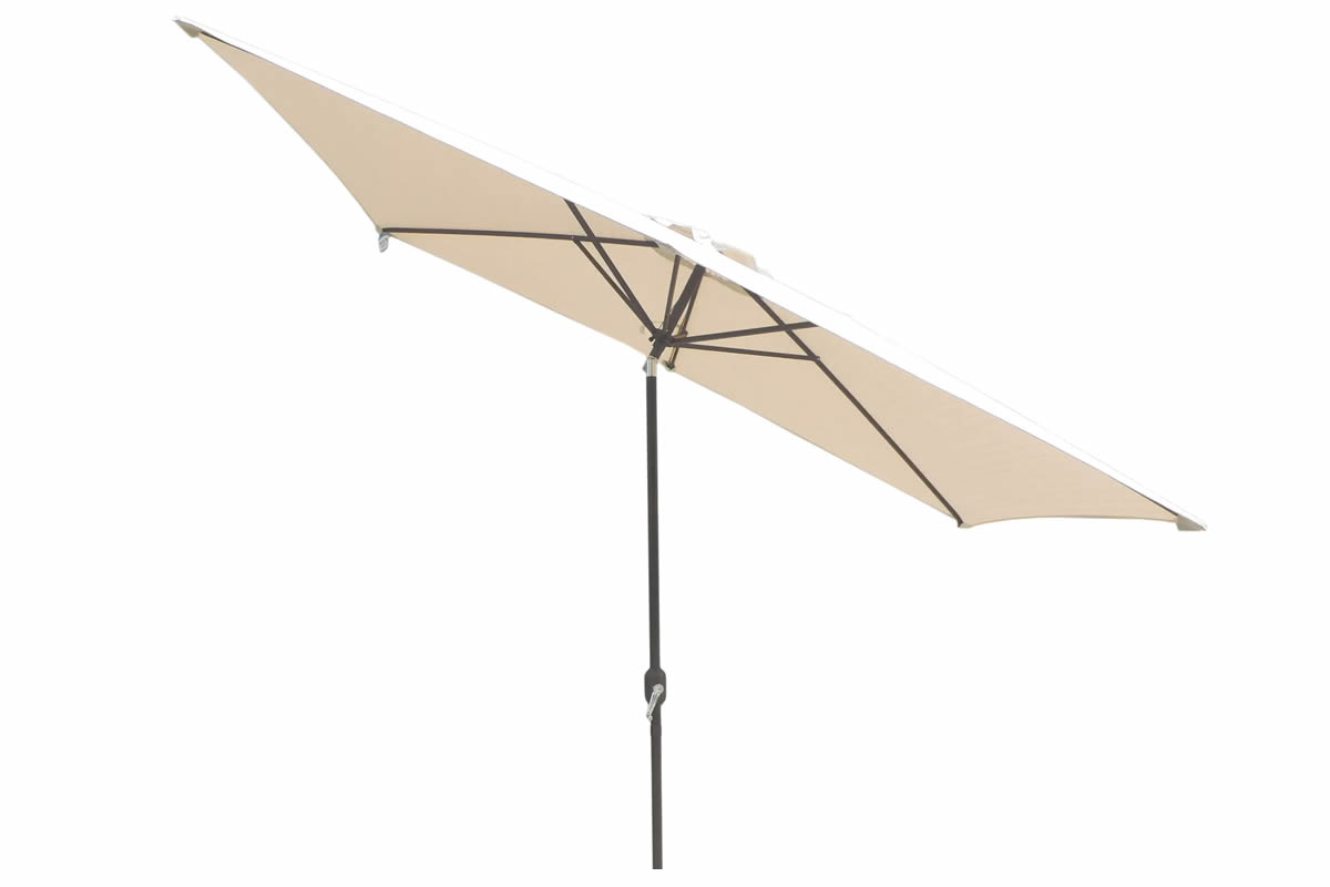 View Ivory Polyester Fabric Rectangular Parasol 24m x 30m Easy Operated Crank Tilt System Free Standing Weather UPF Sun Protection 50 information
