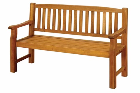 Turnbury Wooden Slatted Bench - Three Seater 