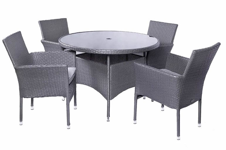 Malaga Grey Rattan Dining Set