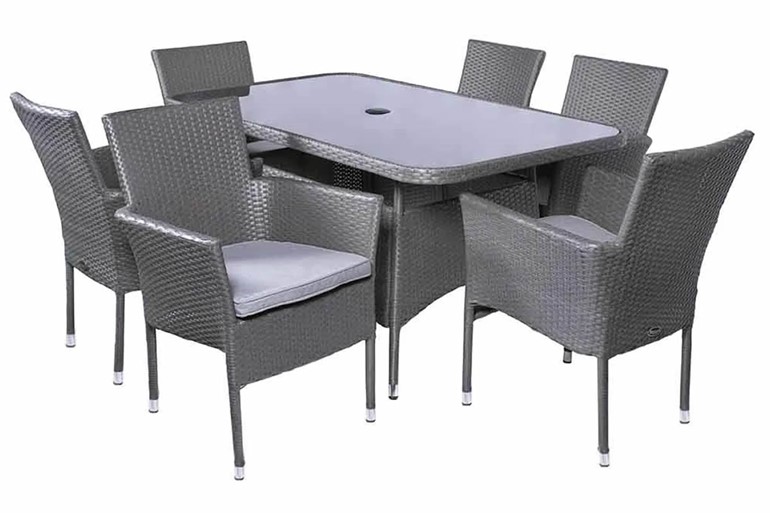 Malaga 6 Seater Rectangular Armchair Dining Set