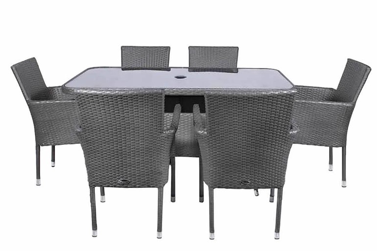 Malaga 6 Seater Rectangular Armchair Dining Set