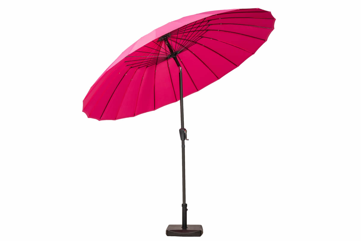 View Pink Shanghai Crank And Tilt Outdoor Parasol 27m Diameter Garden Umbrella Rain Water Resistant Easily Tilted Steel Pole information