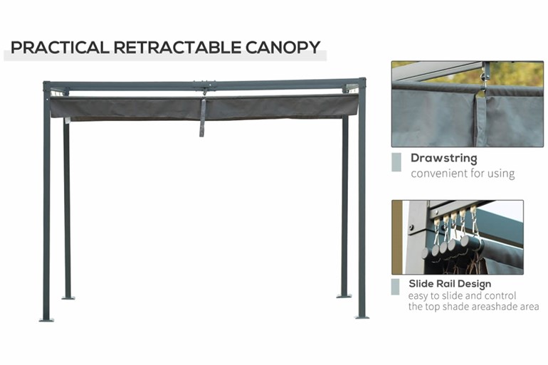 Wenlock Retractable Canopy Metal Pergola