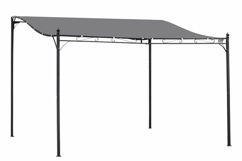 Petworth Grey Canopy Metal Wall Pergola Gazebo Awning