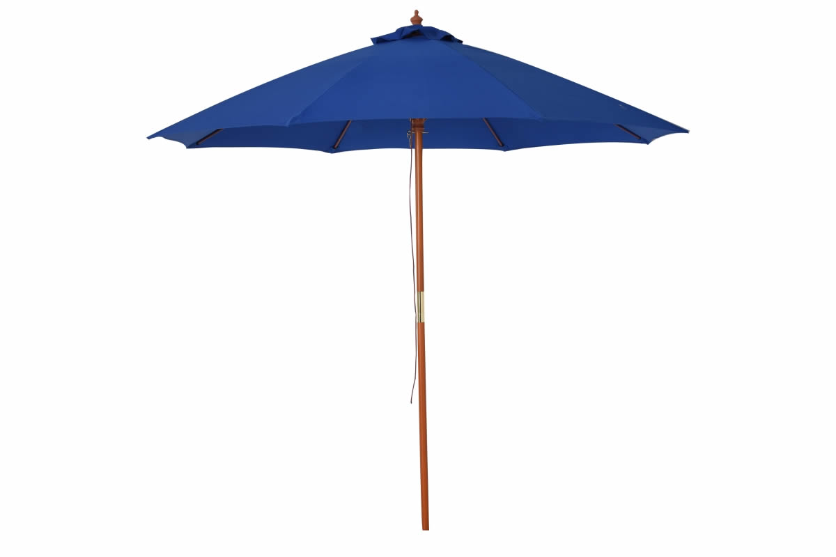 View Blue Polyester Fabric 25 Meter Garden Parasol Rope Pulley Mechanism 38mm Wooden Pole With 6 Ribs Luna information