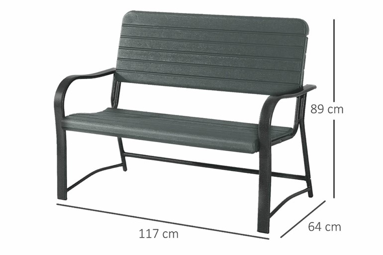 Bostock Black 2 Seater Garden Bench