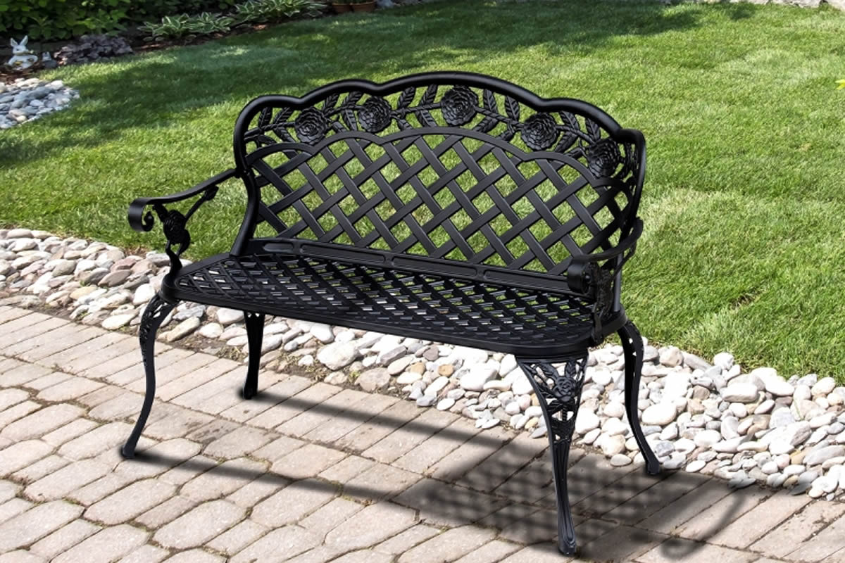 Heavy duty deals metal garden bench