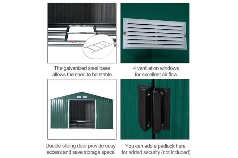 Beeley Steel Sliding Door Storage Shed