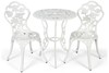 Aluminium Bistro Dining Table Set with Roses Design