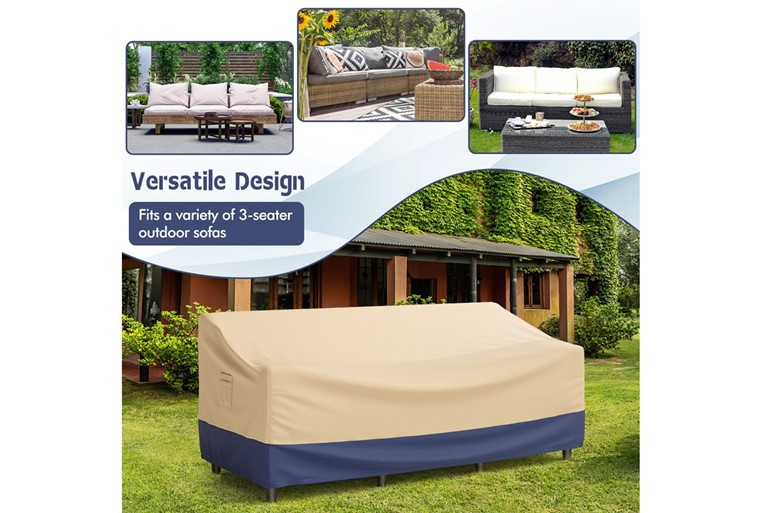 3-Seater Polyester Outdoor Sofa Cover - W192cm x D109cm x H79cm