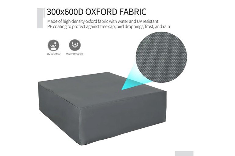 Oxford Fabric Outdoor Furniture Cover - W192cm x D205cm x H61cm