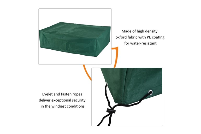 PE Outdoor Rectangle Furniture Cover - W222cm x D155cm x H67cm