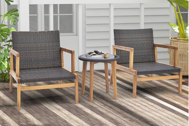 Barton Rattan Patio Bistro Set