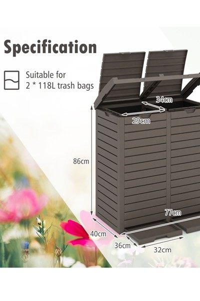 Leiston Double Outdoor Storage Bin